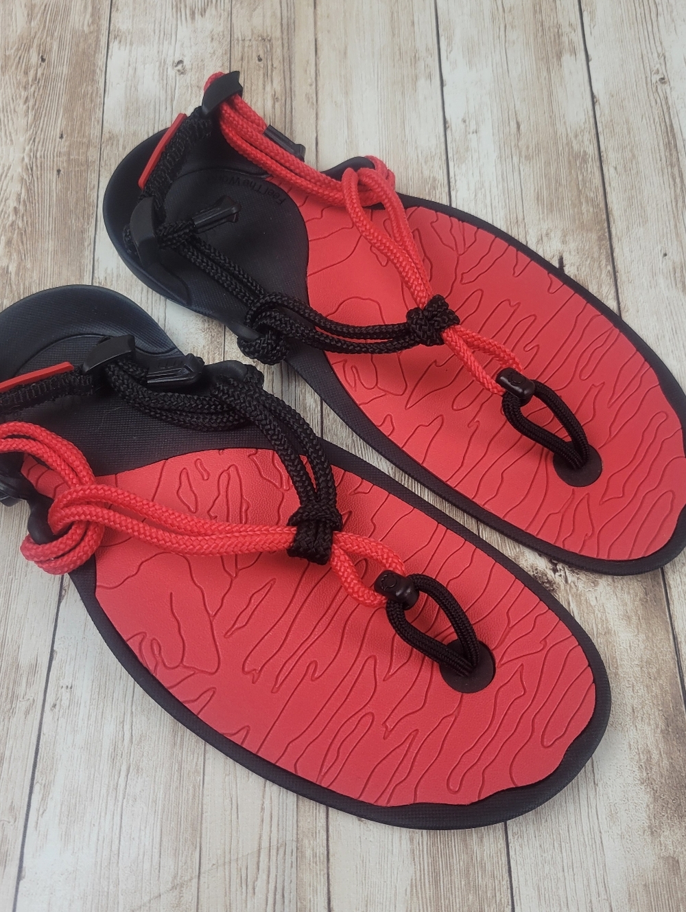 Xero Shoes Genesis Sandals Red Black Size 6
